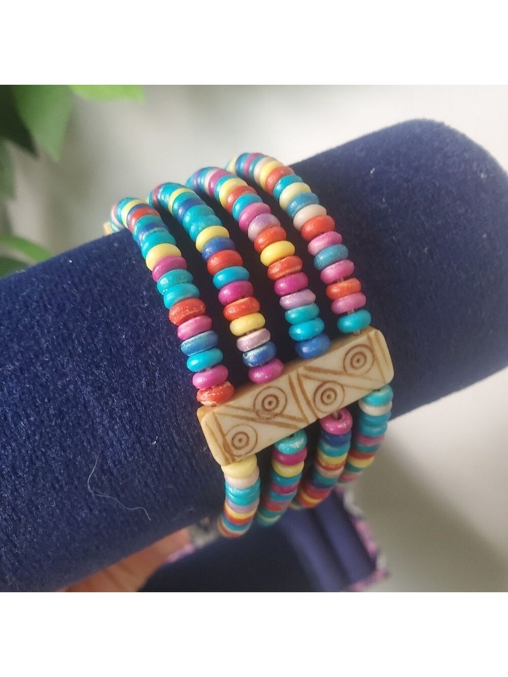 Rainbow Bone Nepal Bracelet Colorful Boho